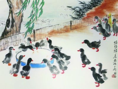 婁師白《鴨場一角》賞析