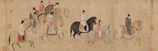 遼寧省博物館展出中國(guó)古代經(jīng)典繪畫(huà)摹本