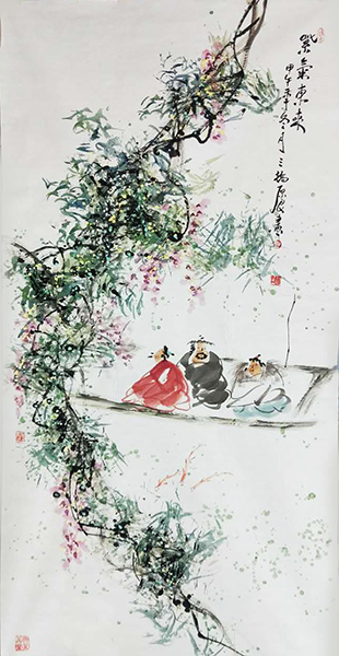 空靈清絕 禪意融融——翟原良人物佳作在“成功美術館賀新年?迎新春書畫藝術展” 展出