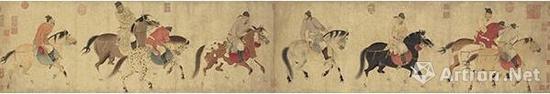 ▲元 任仁發(fā) 《五王醉歸圖》