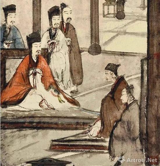 ▲傅抱石 《鄭莊公見(jiàn)母圖》局部