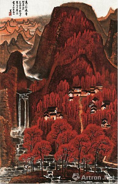 ▲李可染 《萬(wàn)山紅遍》