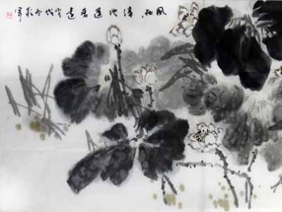 墨彩騰奮蘊荷香——劉彩軍先生參展“成功美術館2019年名家書畫全國巡展?青島展覽”畫作欣賞