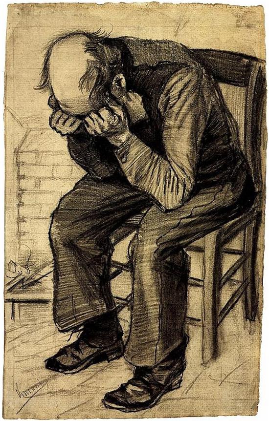 梵高《磨損》（Worn Out）素描 1882年 網絡圖