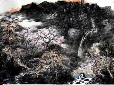 姹紫嫣紅寫春山——胡九軍參加成功美術館2019?名家書畫全國巡展—蘭州展