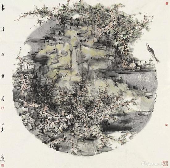 16 熊紅鋼 2019年作 春溪漁樂圖 鏡心 RMB 1,400,000-1,800,000