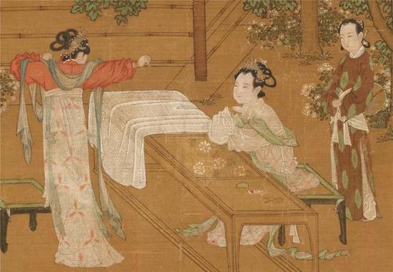 (南宋)劉松年《宮女圖》(局部) 絹本設色