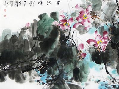 香泛墨蓮池——路民荷花畫作讀后感