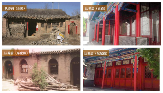 忻州的弘佛寺在認(rèn)養(yǎng)修繕前后