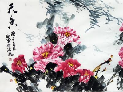 花開春色濃 墨寫典雅意——齊海軍花鳥畫入展成功美術館“墨彩汗流香 勞動入畫境·全國名家書畫藝術展”