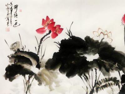 縱情筆墨繪心象之蓮——山湘子花鳥畫參展成功美術(shù)館“墨彩汗流香 勞動入畫境·全國名家書畫藝術(shù)展”