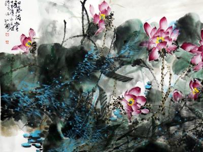 荷塘花開 清香和氣——路民畫作入展“霜后圃園 爛漫年華·成功美術館全國名家書畫展”