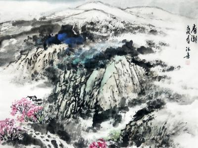 墨彩豐富 春意濃濃——孫德善山水畫入展“霜后圃園 爛漫年華·成功美術館全國名家書畫展