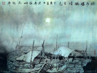 夜月朦朧 詩意入畫——馮兆平國畫“不忘初心?砥礪奮進”成功美術館全國名家書畫展