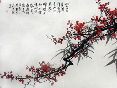 紅梅似火 筆意出彩——曾曉霞梅花作品在“翰墨丹青耀金秋?全國名家書畫展”展出