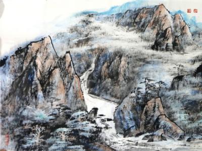 山岳披彩 意境雄渾——吳成槐山水畫參展“丹青流美?成功美術館全國名家書畫西寧展”