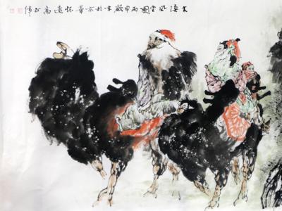 筆墨凝練寫大漠風情——著名畫家胡正偉人物畫在成功書畫家網線上展出