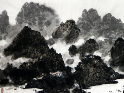 墨象萬千 造化迭出——雷正民先生作品《重山湖影》再受好評(píng)