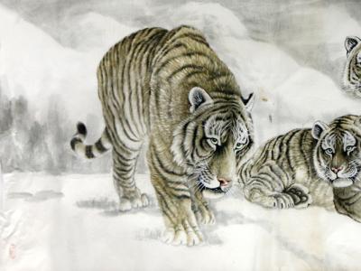 繪王者溫情 展人文精神——李奉海老虎佳作參展“絢麗多彩賀新年”全國名家書畫展