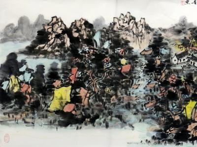 墨彩豐富 氣韻渾厚——河南美協(xié)顧問程兆星山水畫參展“絢麗多彩賀新年”全國名家書畫展