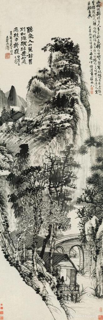 石濤《山麓聽泉圖》1.2075億元成交