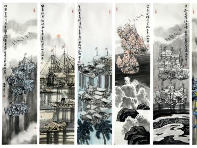 意如瀚海 墨顯人生 ——成功美術(shù)館館藏馮兆平“船”景國畫作品賞析