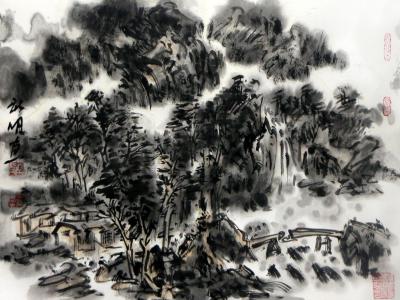 墨氣淋漓 山水流韻——隴上名家段新明先生山水冊(cè)頁(yè)入展“成功美術(shù)館館藏名家書畫長(zhǎng)卷、冊(cè)頁(yè)作品展”