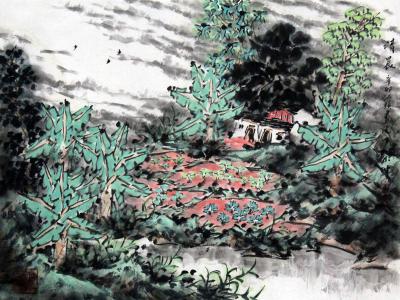 色調明艷 意境清幽——丁成坤山水畫將在《西部成功書畫家》刊載