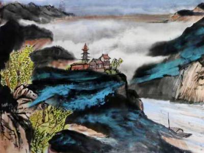 墨彩豐富 山水雄奇——凌行志山水作品入選“喜迎二十大·禮贊新時代”成功美術館全國名家書畫展