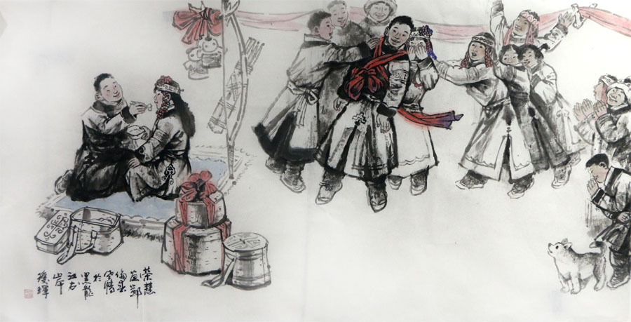 畫寫民俗 彰顯人文——黑河美協名譽主席姜榮慧先生畫作在“書寫新時代·丹青繪金 秋全國名家書畫邀請展”展出
