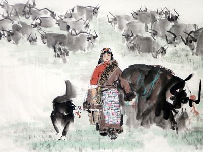 草原深處涌春潮——《西部成功書畫家》刊載武海成、楊循、孟夏三位畫家合作人物畫欣賞