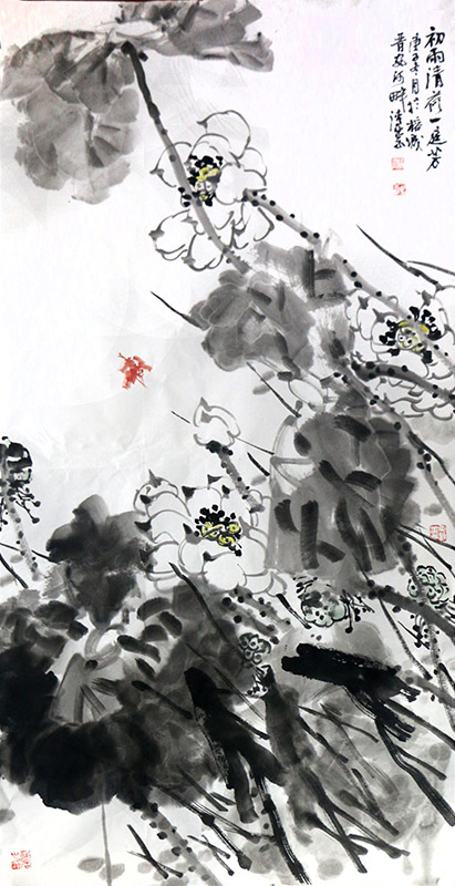 蜻蜓翩躚 素荷高潔——福建美協理事邱清崇先生作品在“成功美術館2024迎新春當代書畫名家邀請展”展出