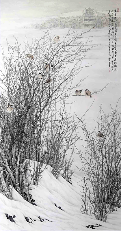 筆行老梅蒼 落墨報(bào)春香——甘肅工筆畫協(xié)會(huì)主席李建民先生畫作在“成功美術(shù)館2024迎新春當(dāng)代書畫名家邀請(qǐng)展”展出