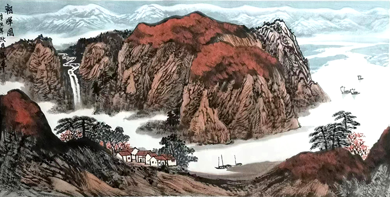 春山如黛 碧溪遠來——湖北山水畫家唐盛軍先生畫作參展“成功美術館2024迎新春當代書畫名家展”獲好評