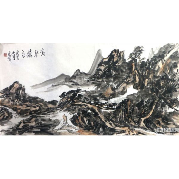《鳴琴聽泉》