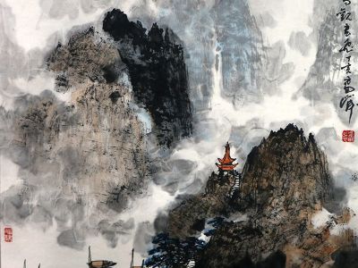 筆縱峰千仞 墨映水百里——當代著名山水畫家雷正民先生作品（《西部成功書畫家》刊載）簡析
