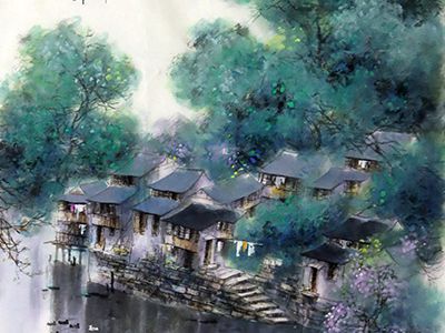 彩賦江南 光影水鄉(xiāng)——《西部成功書畫家》刊載彩墨山水畫家吳鴻彰先生作品賞析