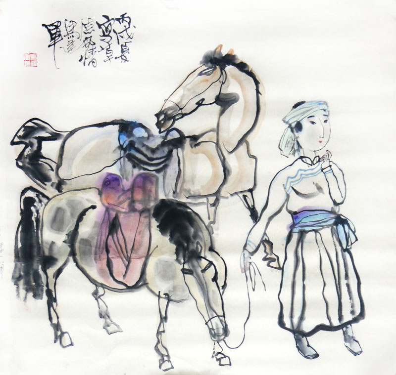 試馬春郊  魏紫姚黃——讀寧夏美協副主席馬建軍先生畫作（《西部成功書畫家》刊載）