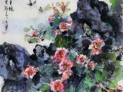 墨彩華章 群芳爭艷——讀當代重彩水墨畫家蕭瀚先生花鳥畫作（國慶75周年·成功美術(shù)館館藏名家展）有感