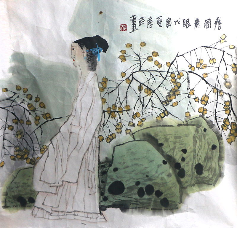 線舞而生情 筆簡而得意——當代著名人物畫家袁武先生作品（國慶75周年·成功美術館館藏名家展）簡析