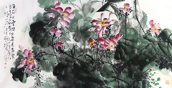寧靜秀逸 風神綺麗——讀路民先生（《西部成功書畫家》刊載）的荷花