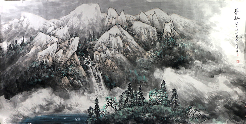 縱筆峰嶺峻 墨逸云水動(dòng)——當(dāng)代著名山水畫家?guī)煻麽撓壬嬜鳎ā段鞑砍晒嫾摇房d）簡(jiǎn)析