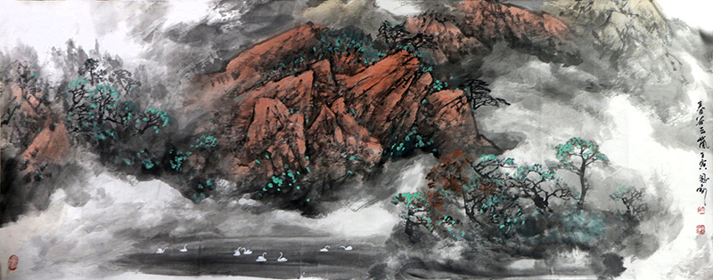 縱筆峰嶺峻 墨逸云水動(dòng)——當(dāng)代著名山水畫家?guī)煻麽撓壬嬜鳎ā段鞑砍晒嫾摇房d）簡(jiǎn)析