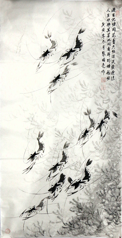 蝦嬉平安 荷喻吉祥——《西部成功書畫家》刊載甘肅畫家張國亮作品賞析