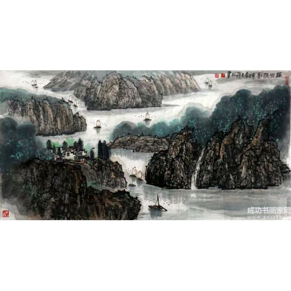 《春水帆影》