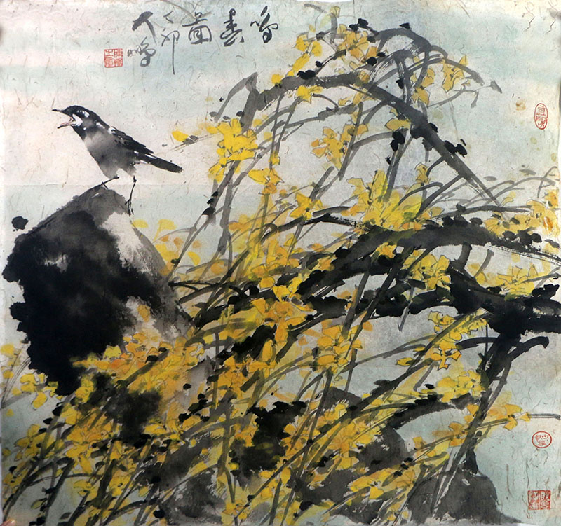 黃花萬朵壓枝低 鶯兒報(bào)春奮力啼——中國國家畫院花鳥所副所長陳鵬先生作品（乙巳新春線上展）賞讀