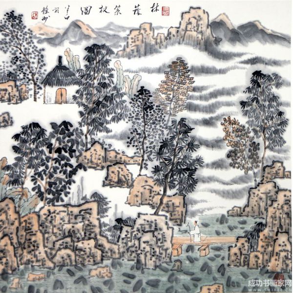 《林泉策杖圖》