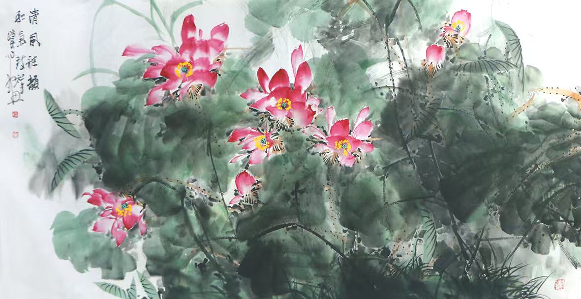 技法賦比興 精神風(fēng)雅頌 ——撫順美協(xié)主席路民先生荷花（《西部成功書(shū)畫(huà)家》）讀后