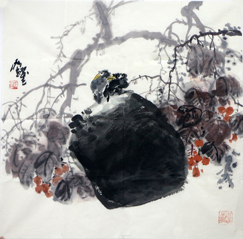 點劃花木有勢 布構鳥雀生動——中國美院蔣躍教授作品（《西部成功書畫家》刊載）簡析