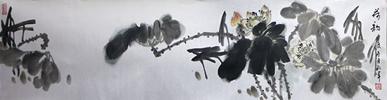 散淡沉厚 和諧蒼潤——山西美協副主席劉彩軍先生荷花系列（《西部成功書畫家》刊載）讀后